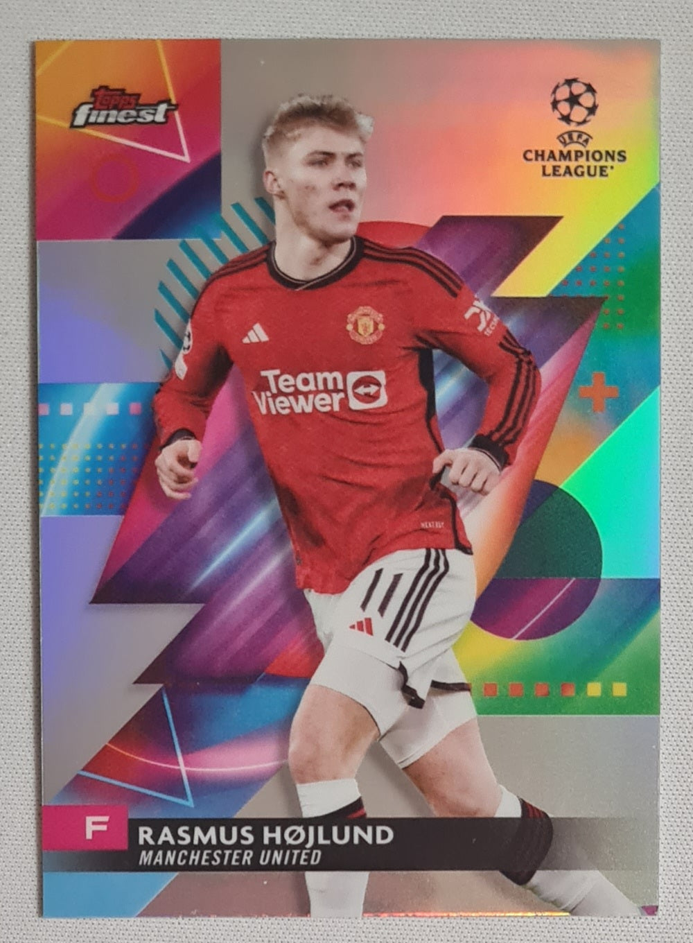 Rasmus Hojlund -2024 Topps Finest #101 Manchester United (CL) Refractor