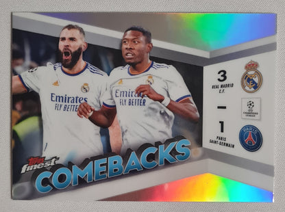Featuring Benzima - 2024 Topps Finest "Comebacks" FC-1 - Real Madrid vs PSG Holo
