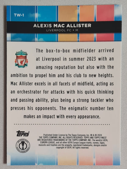 Alexis Mac Allister - 2024 Topps Finest Top of the World #TW-1 Liverpool