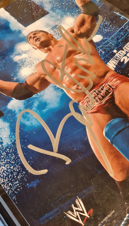 Batista - WWE Superstar Autograph Picture in frame with Blood on canvas WrestleMania 21