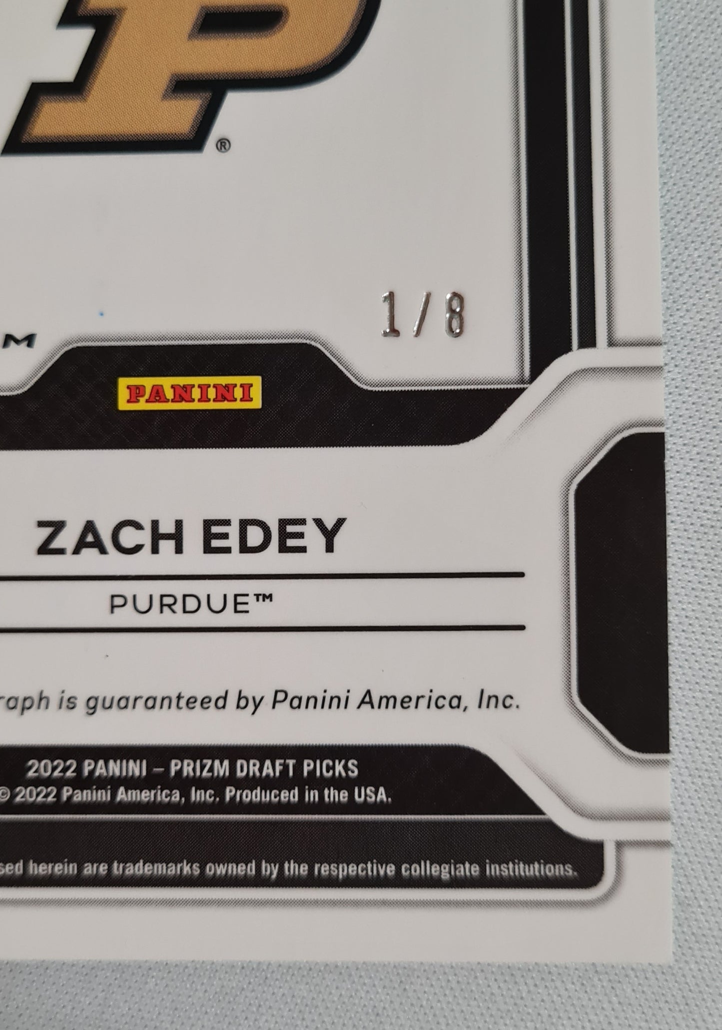 Zach Edey - 2022 Panini Prizm Draft Picks #SS-ZED Green Prism Choice - Sensational Signatures + Autograph /8