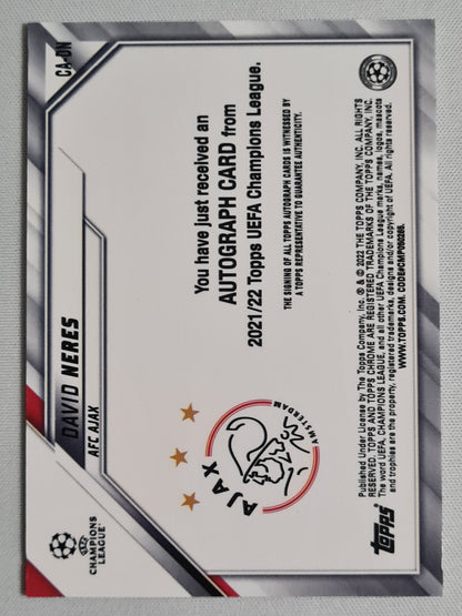 David Neres - 2022 Topps Chrome #CA-DN (CL) AFC Ajax Amsterdam Refractor /Autograph