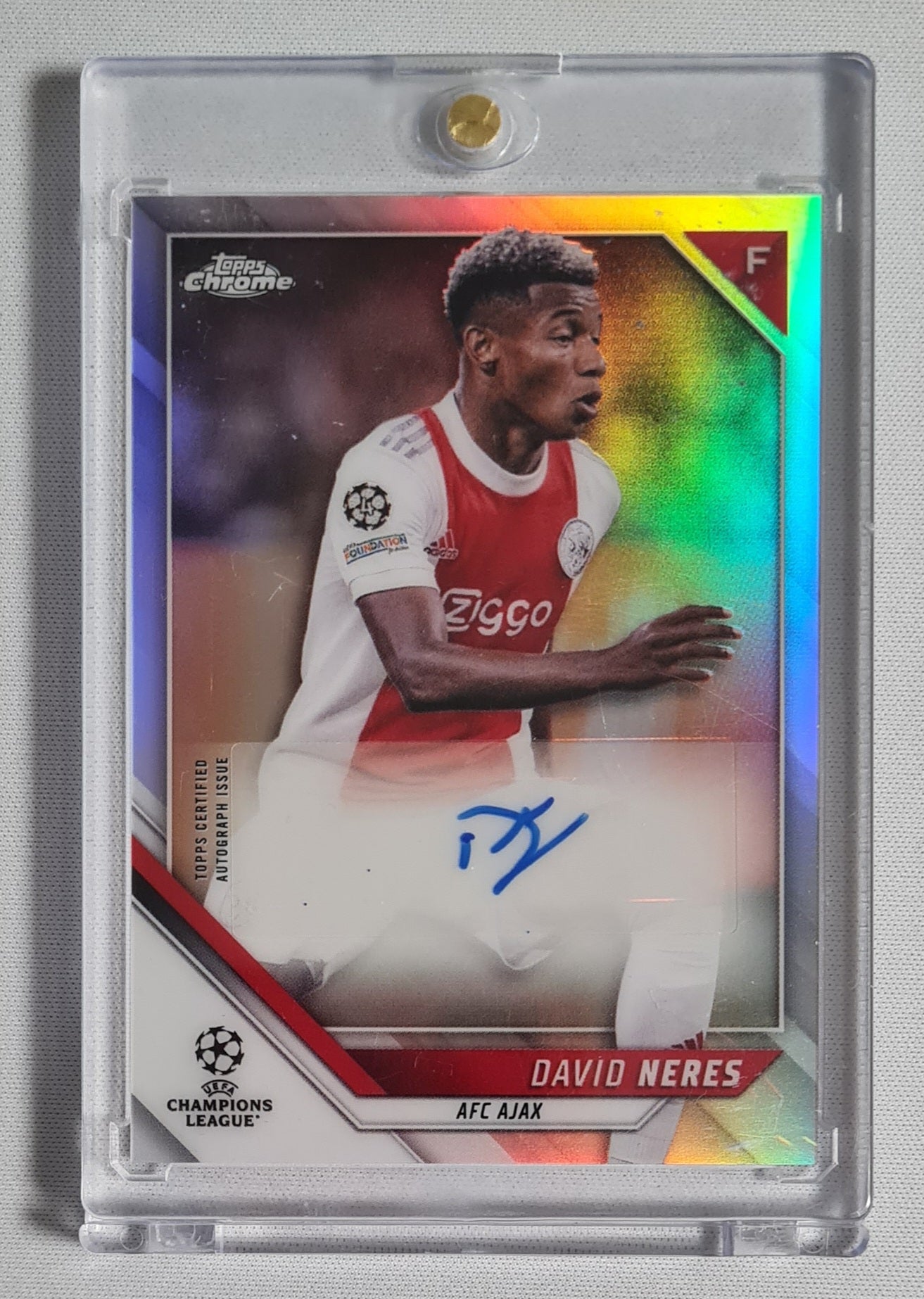 David Neres - 2022 Topps Chrome #CA-DN (CL) AFC Ajax Amsterdam Refractor /Autograph