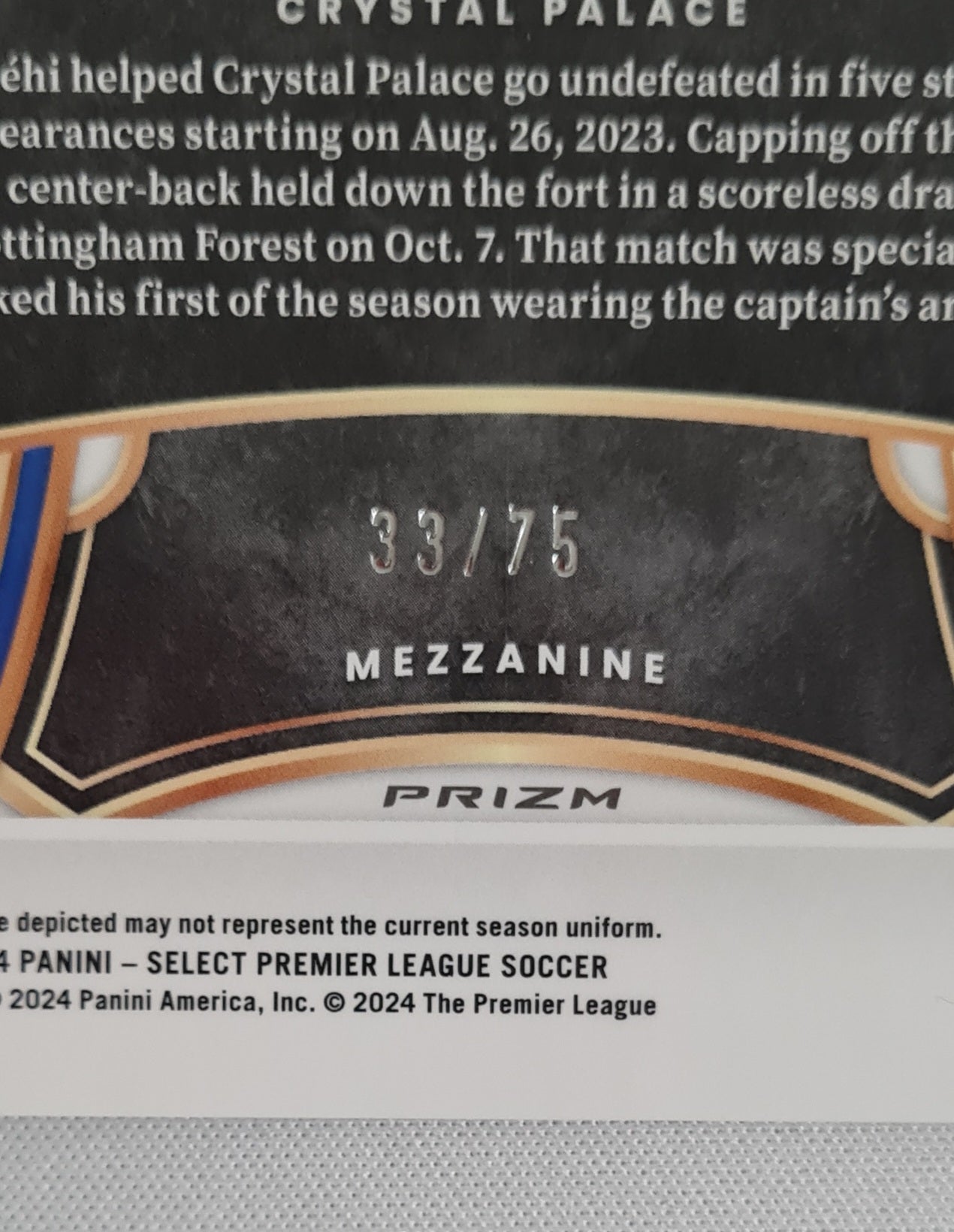 Marc Guehi - 2023/24 Panini Select Premier League Football Orange /75 #139 Crystal Palace