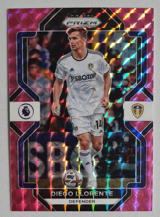 Diego Llorente - 2022/23 Panini Prizm EPL Pink Mosaic Prizm #264 Leeds United