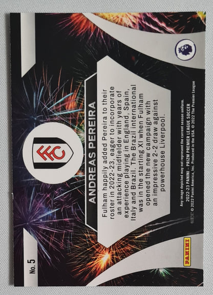 Andreas Pereira - 2022/23 Panini Prizm Premier League Fireworks #5 Fulham
