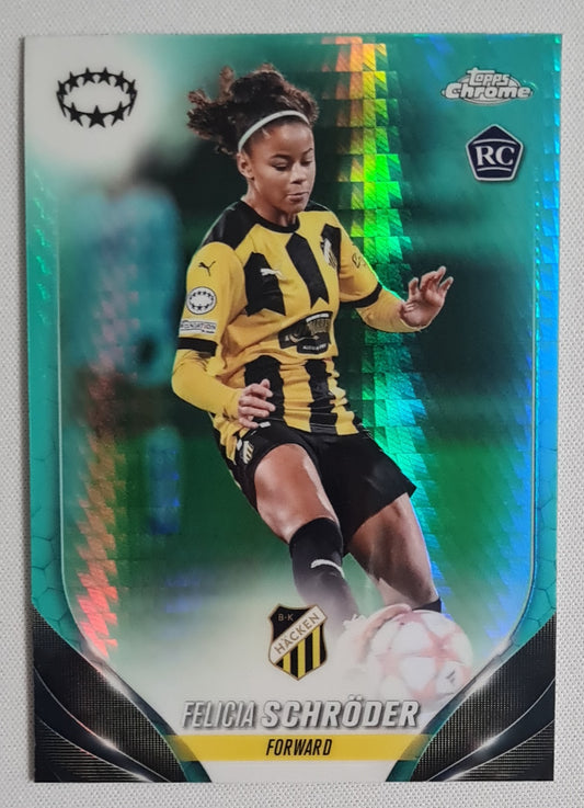 Felicia Schroder - 2023/24 Topps Chrome UEFA Women’s CL Aqua Prism Rookie #86 Hacken