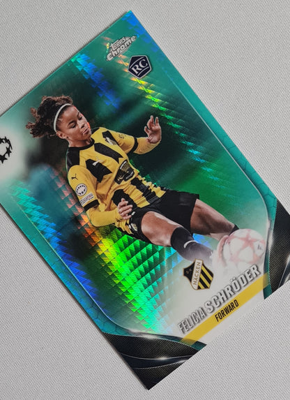 Felicia Schroder - 2023/24 Topps Chrome UEFA Women’s CL Aqua Prism Rookie #86 Hacken