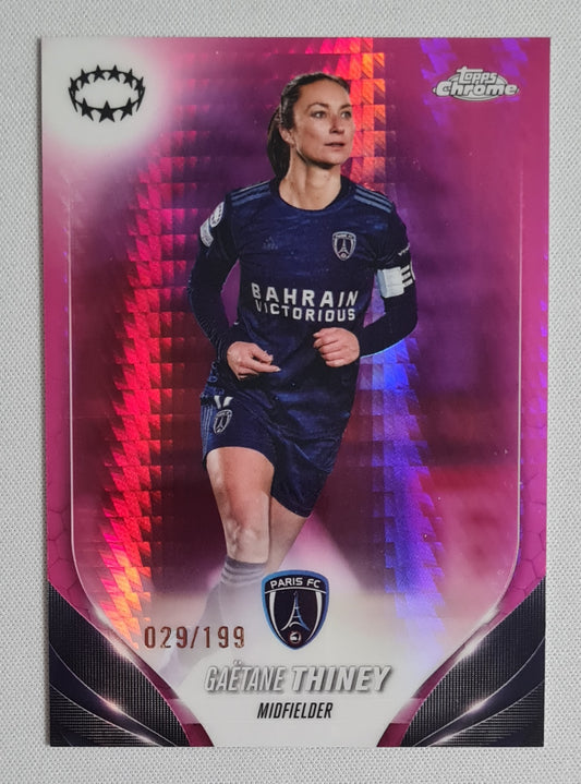 Gaetane Thiney - 2023/2024 Topps Chrome UEFA Women's CL Pink Prism /199 #23 Paris FC