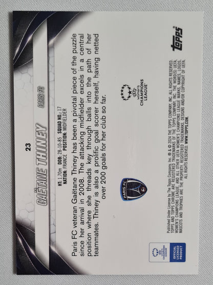 Gaetane Thiney - 2023/2024 Topps Chrome UEFA Women's CL Pink Prism /199 #23 Paris FC