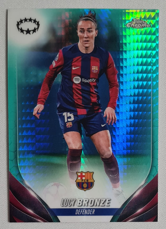 Lucy Bronze - 2023/24 Topps Chrome UEFA Women’s CL Aqua Prism #88 FC Barcelona