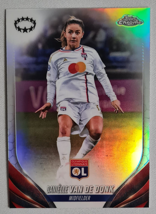 Danielle van de Donk - 2023/24 Topps Chrome UEFA Women's CL Refractor #36 Olympique Lyonnais