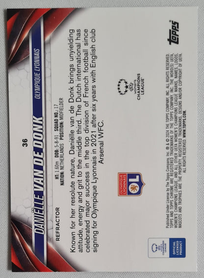 Danielle van de Donk - 2023/24 Topps Chrome UEFA Women's CL Refractor #36 Olympique Lyonnais