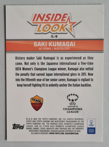 Saki Kumagai - 2023/24 Topps Chrome UEFA Women’s CL Inside Look IL-9 AS Roma