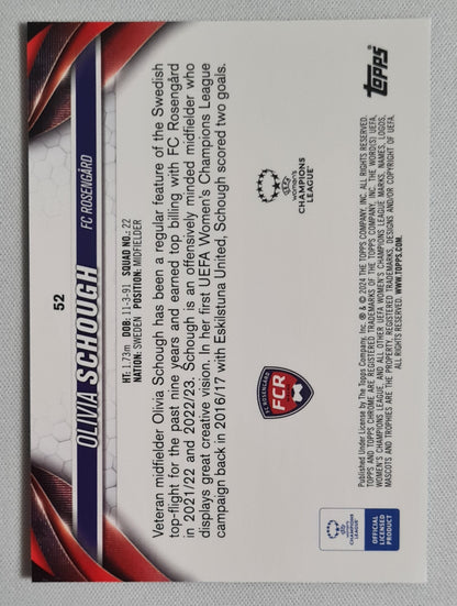 Olivia Schough - 2023/24 Topps Chrome UEFA Women’s CL Aqua Prism #52 Rosengard