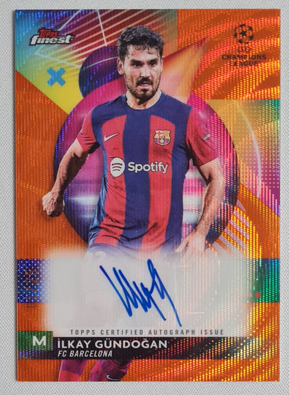 Ilkay Gundogan - 2024 Topps Finest Orange (CL) FC Barcelona /25 + Autograph