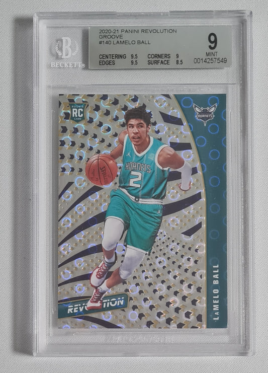 Lamelo Ball - 2020/21 Panini Revolution #140 Groove (RC) NBA Charlotte Hornets Beckett 9 MINT