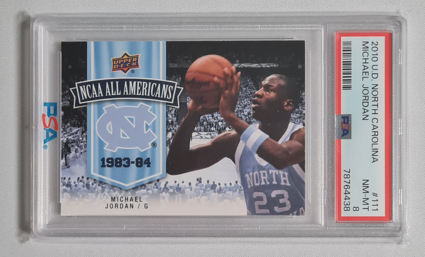 Michael Jordan - 2010/11 Upper Deck North Carolina (NCAA Basketball) #111 NCAA All Americans PSA 8
