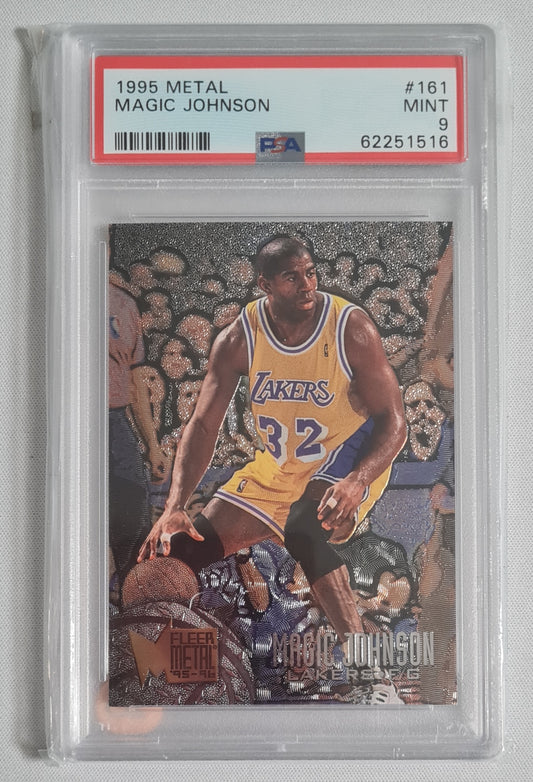 Magic Johnson - 1995 Fleer Metal #161 NBA Basketball L.A. Lakers  PSA 9 MINT