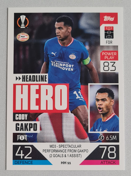 Cody Gakpo - Topps #HH11 Match Attack PSV Eindhoven (EL) Headline Hero