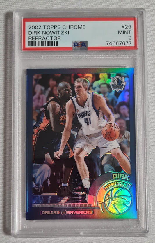 Dirk Nowitzki - 2002 Topps Chrome #29 Refractor NBA Dallas Mavericks PSA 9 MNT