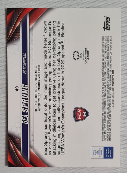 Bea Sprung - 2024 Topps Chrome #49 (RC) FCR Women Football (CL) /250