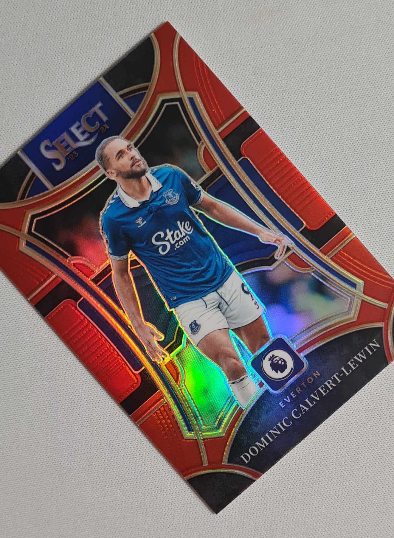 Dominic Calvert-Lewin - 2023/24 Panini Select Premier League Soccer #142 Orange Prizm Mezzanine