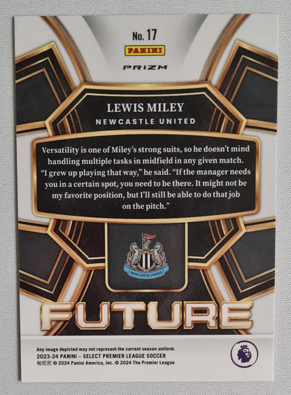 Lewis Miley - 2023/24 Panini Select Premier League Soccer #17 (RC) Future Prizm Refractor