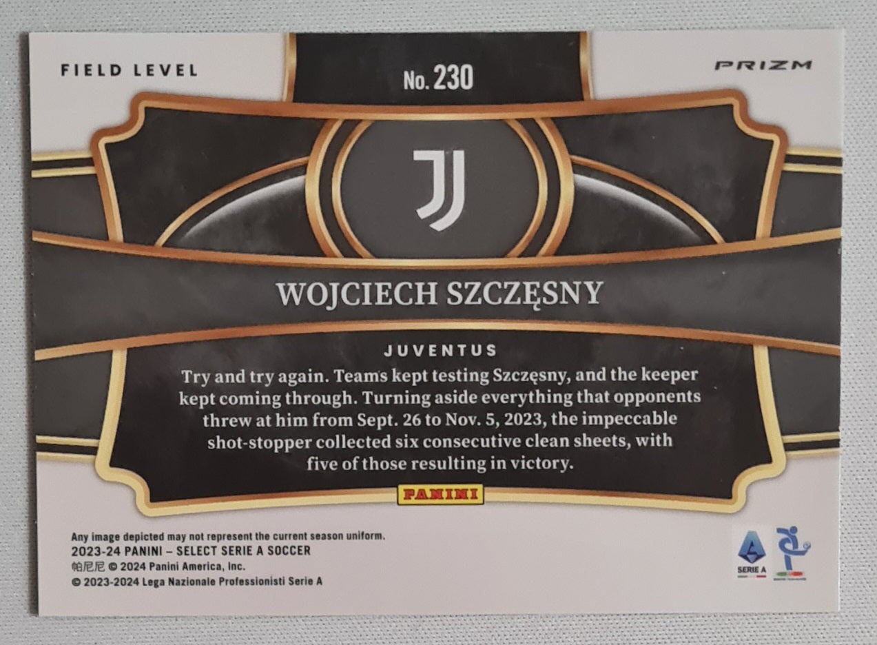Wojciech Szczesny - 2023/24 Panini Select Serie A Soccer #230 Field Level Holo