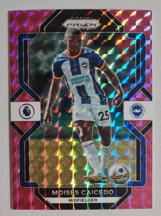 Moises Caicedo - 2022/23 Panini Prizm Premier League Soccer #135 Pink Prizm Refractor