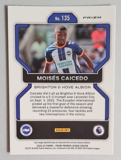 Moises Caicedo - 2022/23 Panini Prizm Premier League Soccer #135 Pink Prizm Refractor