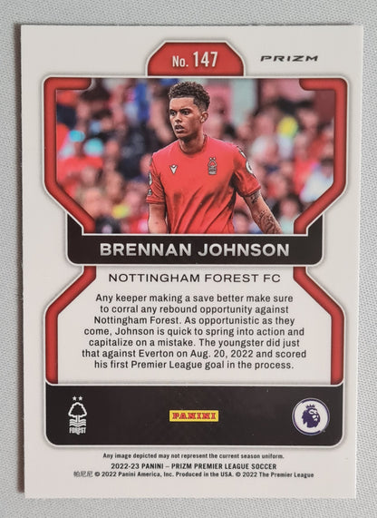 Brennan Johnson - 2022/23 Panini Prizm Premier League Soccer #147 Pink Prizm Refractor