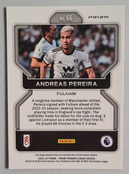 Andreas Pereira - 2022/23 Panini Prizm Premier League Soccer #66 Pink Prizm Refractor