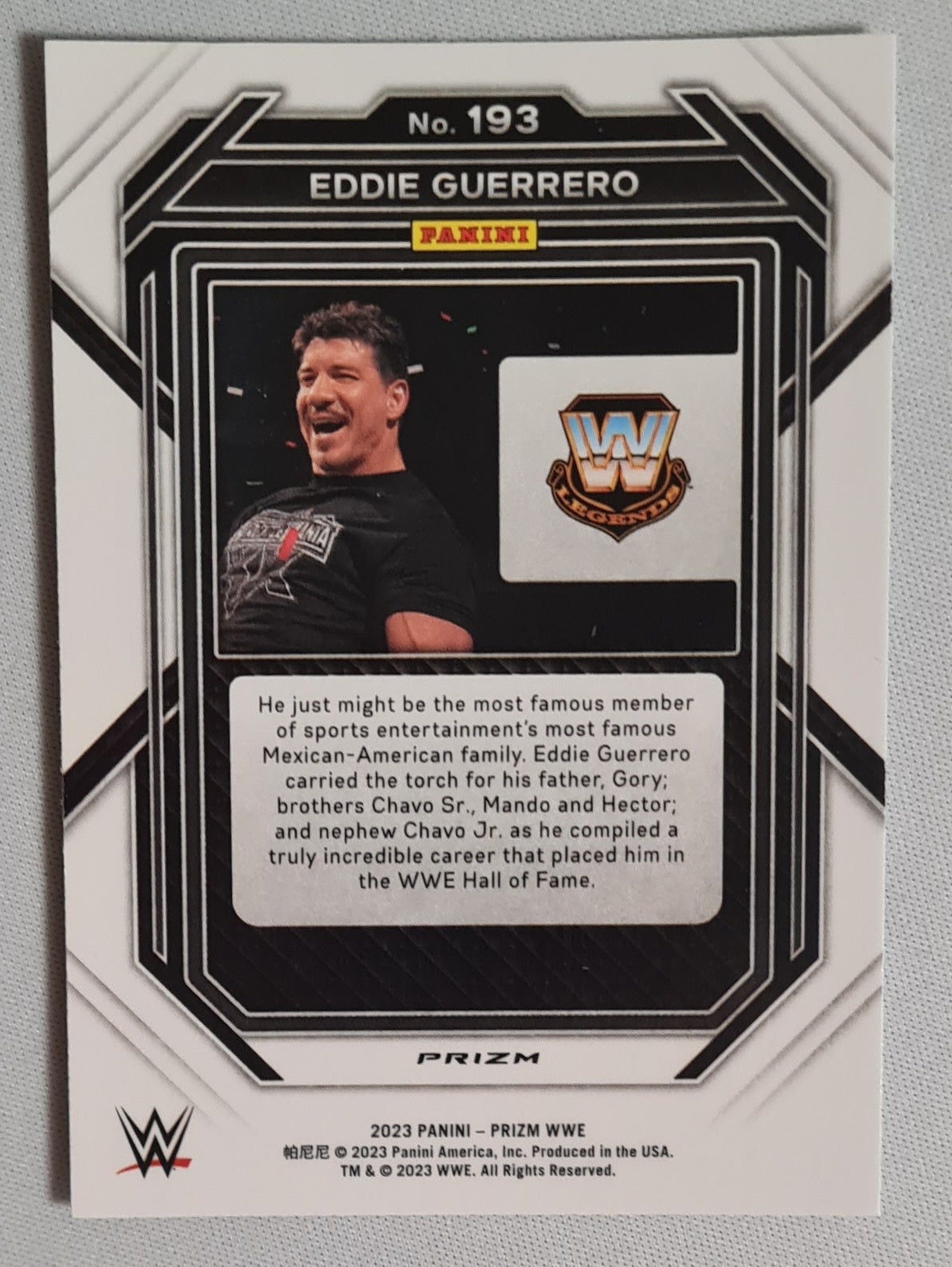 Eddie Guerrero - 2023 Panini Prizm WWE #193 - WWE Legends Cracked ice