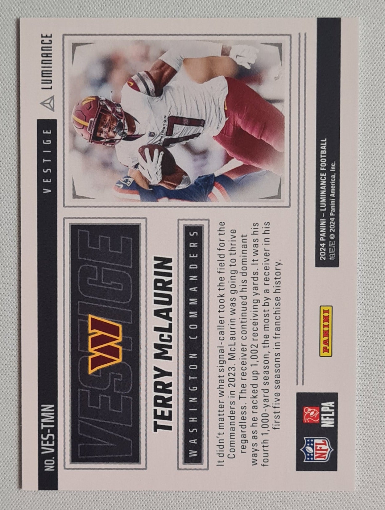 Terry McLaurin - 2024 Panini Luminance Football Vestige #VES-TMN - Washington Commanders
