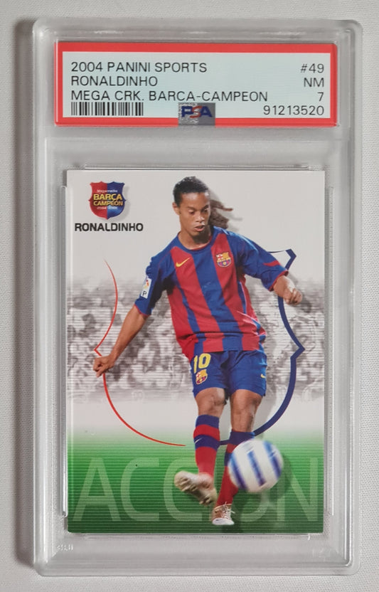 Ronaldinho - 2004 Panini Sports Mega Crk. Barca-Campeon #49 PSA 7 NM