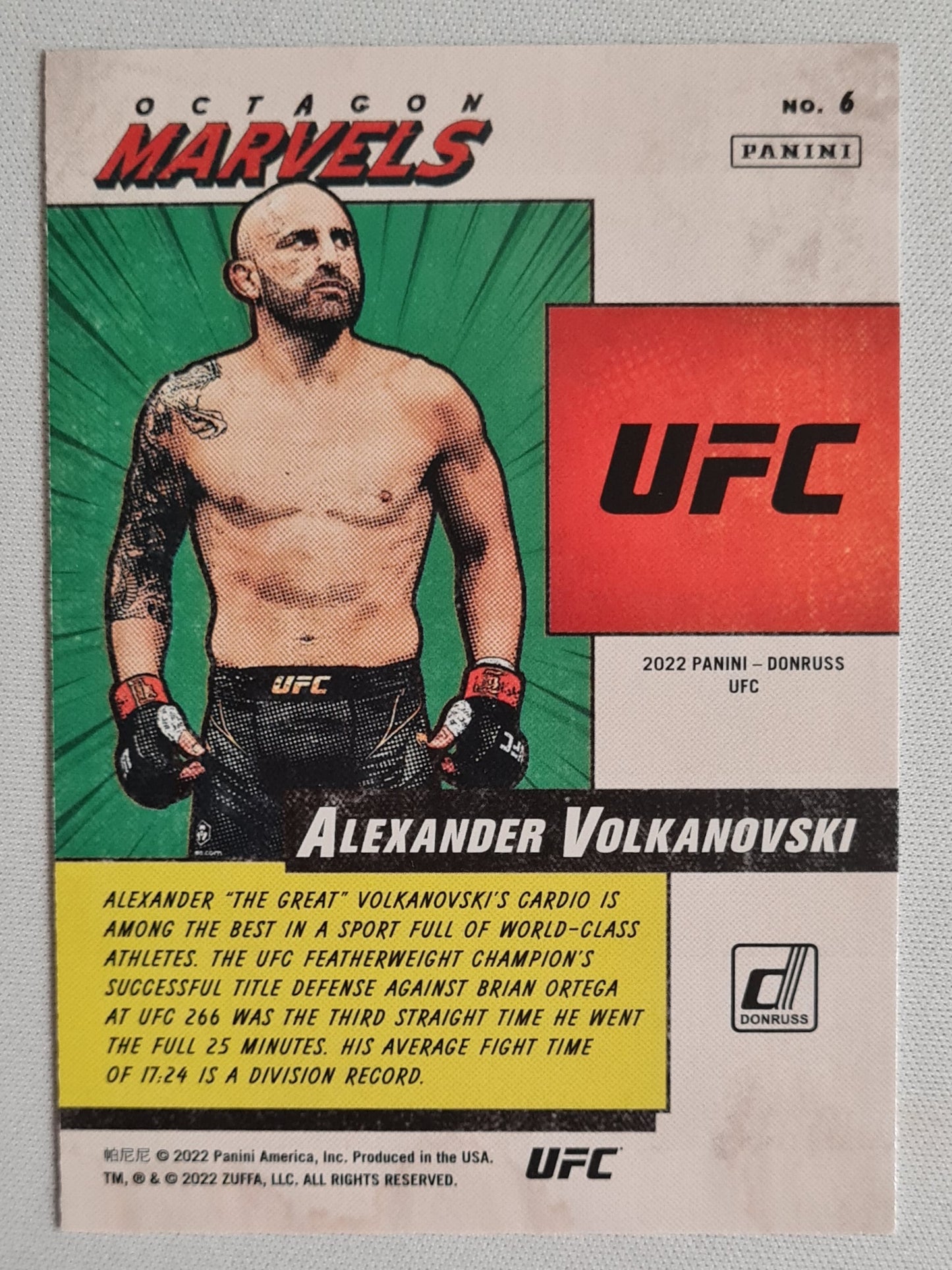 Alexander Volkanovski - 2022 Panini Octagon Marvels #6 UFC Featherweight