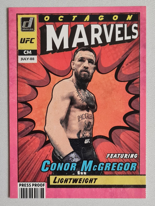 Conor McGregor - 2022 Panini Octagon Marvels #4 UFC Lighweight Pink Press Proof