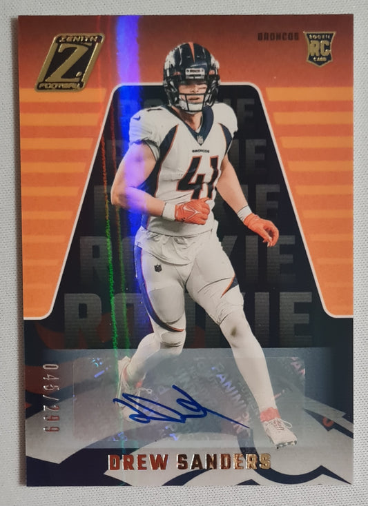 Drew Sanders - 2023 Panini Zenith Football #138 Rookie NFL Broncos Autograph /299