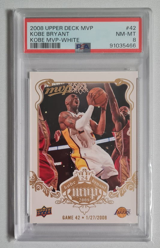 Kobe Bryant - 2008 Upper Deck MVP-White #42 PSA 8 NM-MT