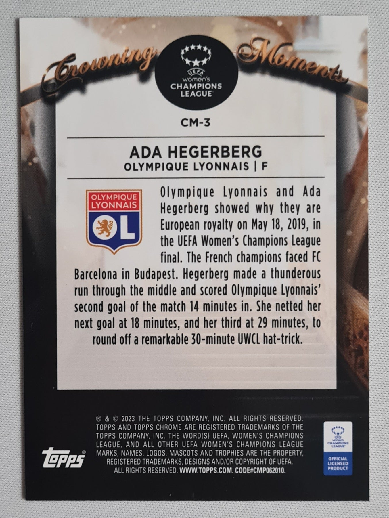 Ada Hegerberg - 2023 Topps Chrome "Crowning Moments" #CM-3 (RC)