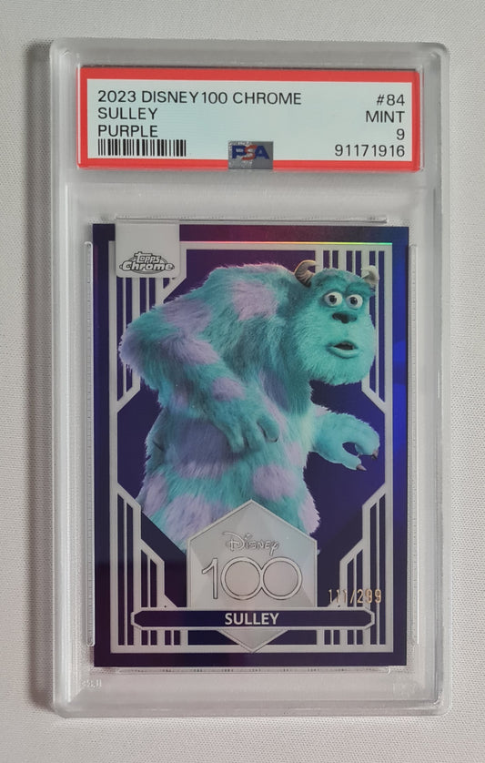 Sulley - 2023 Topps Chrome Disney 100 #84 Purple /299 PSA 9 MINT