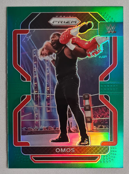 Omos - 2022 Panini Prizm WWE RAW #170 Green Prizm