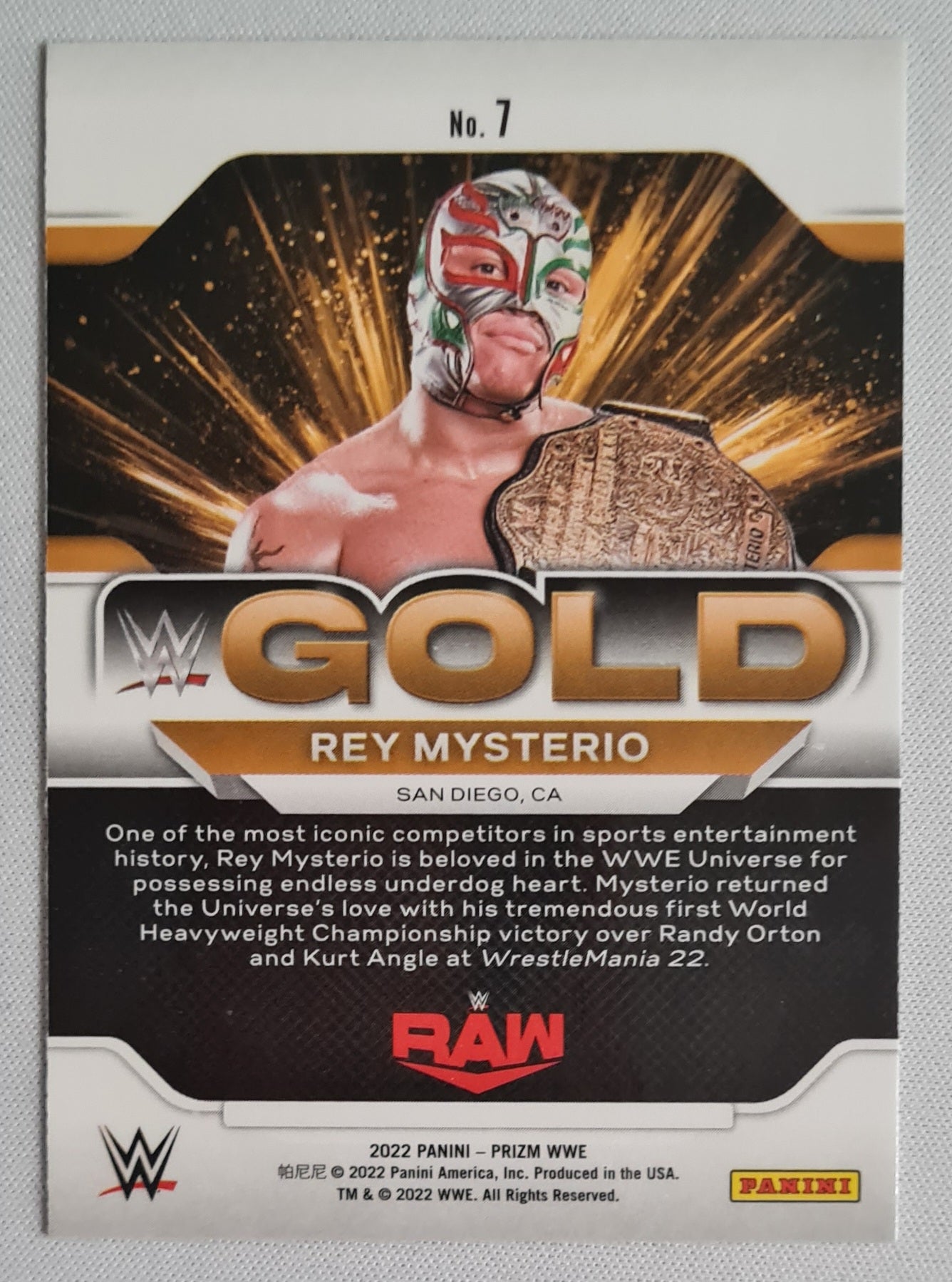Rey Mysterio - 2022 Panini Prizm WWE Gold #7