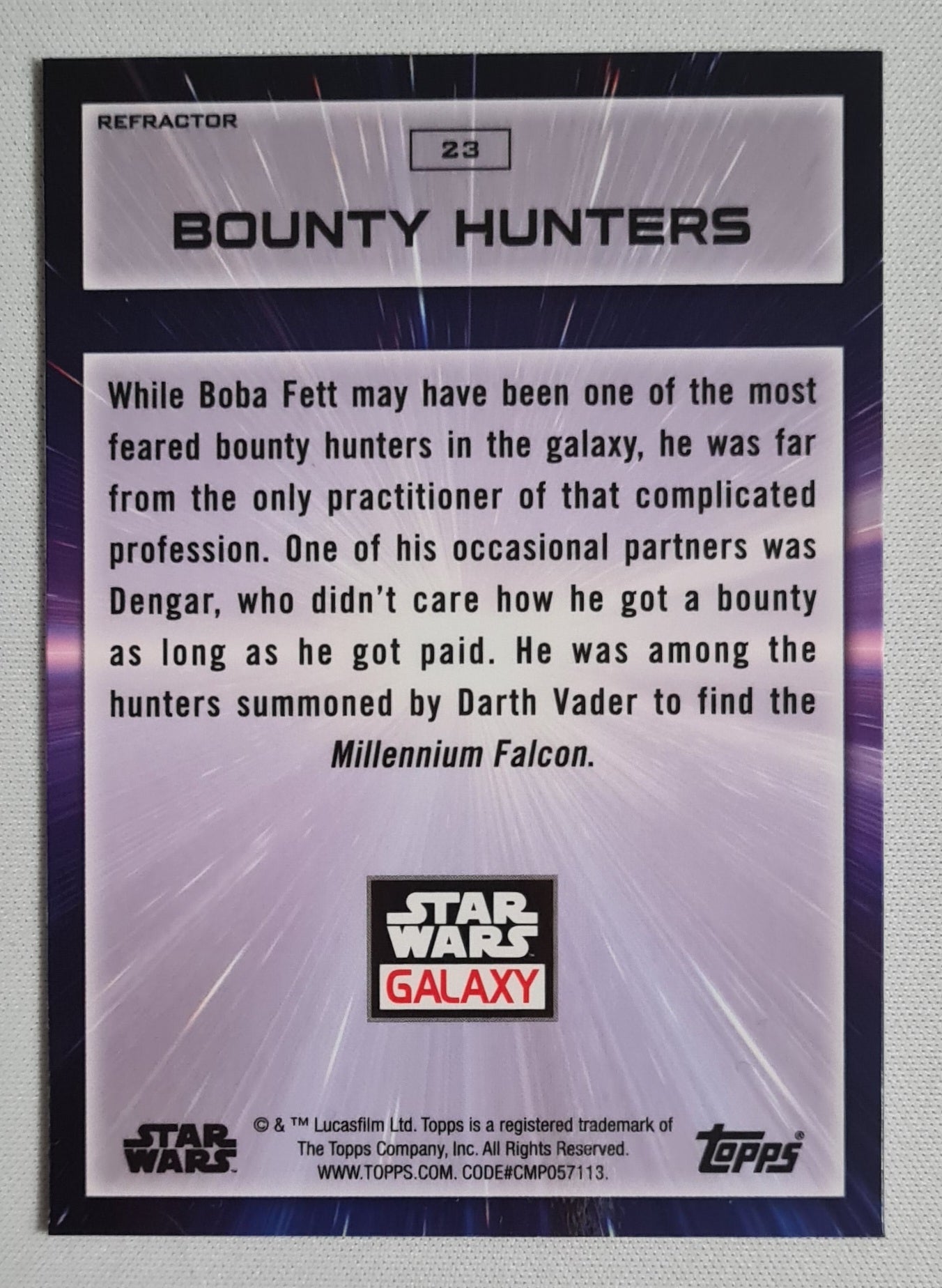 Bounty Huners - Topps Star Wars Galaxy #23 Refractor