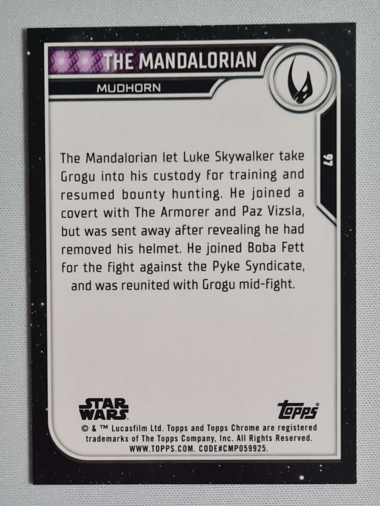 The Mandalorian - 2023 Topps Chrome Star Wars Mudhorn #97