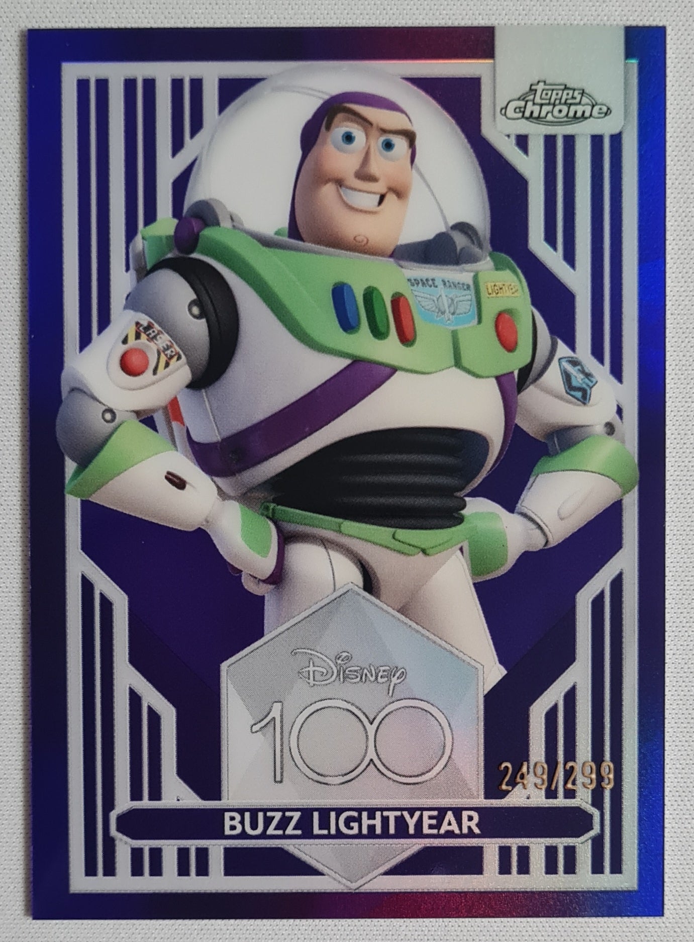 Buzz Lightyear - 2023 Topps Chrome Disney 100 - Purple Refractor /299