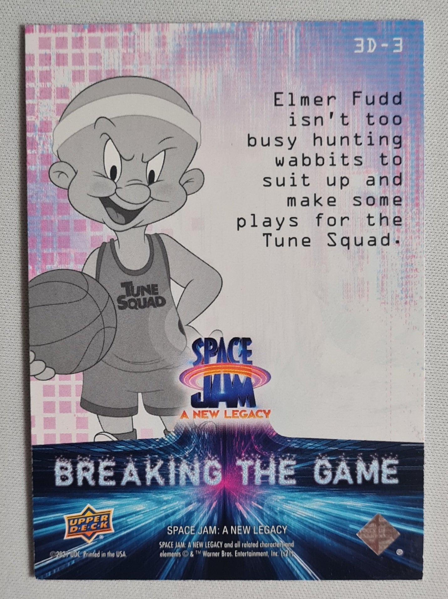 Elmer Fudd - 2021 Upper Deck Space Jam - a new legacy #D3-3 "Breaking the Game" 3D Card