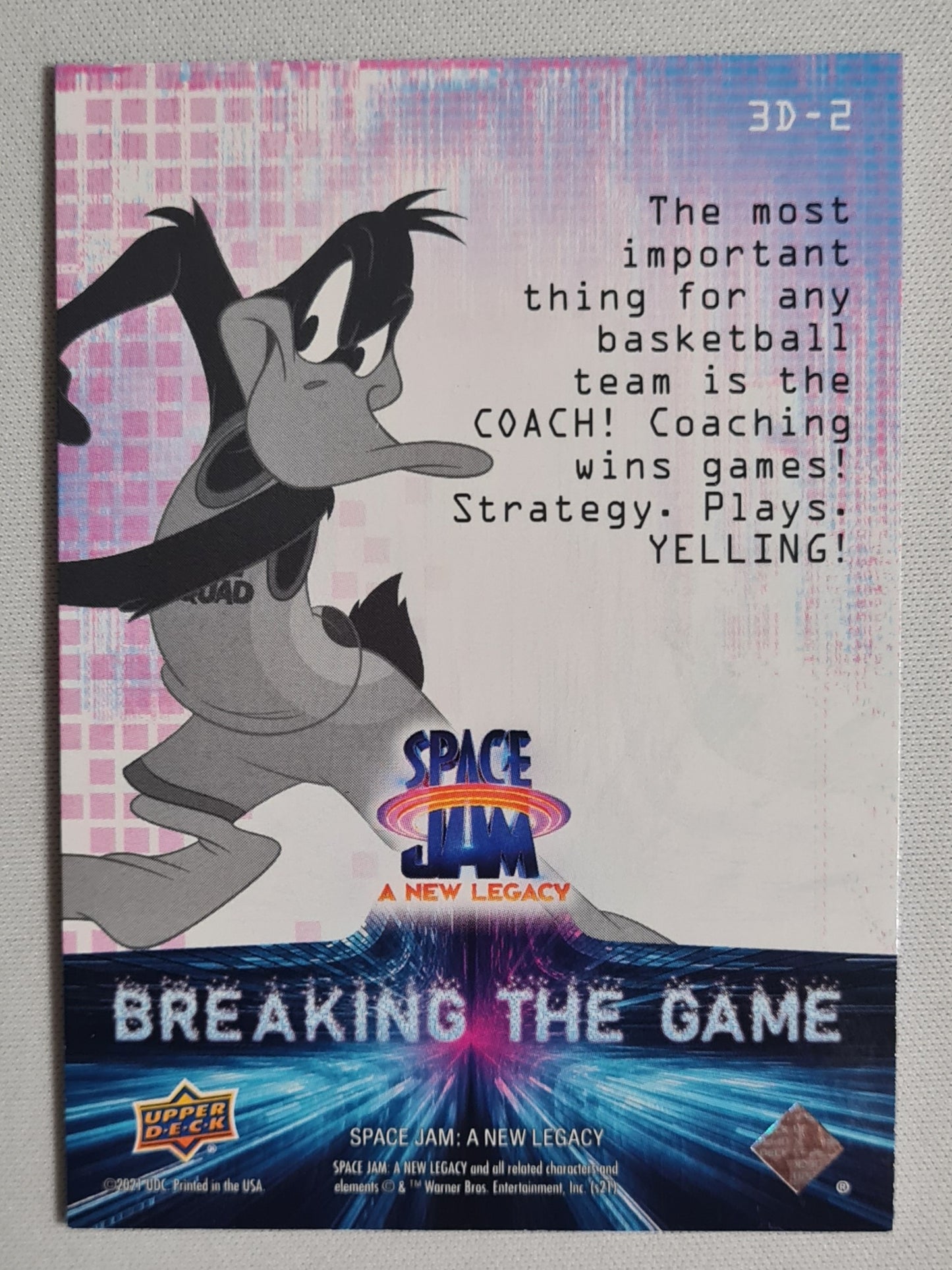 Daffy Duck - 2021 Upper Deck Space Jam - a new legacy #D3-2 "Breaking the Game" 3D Card