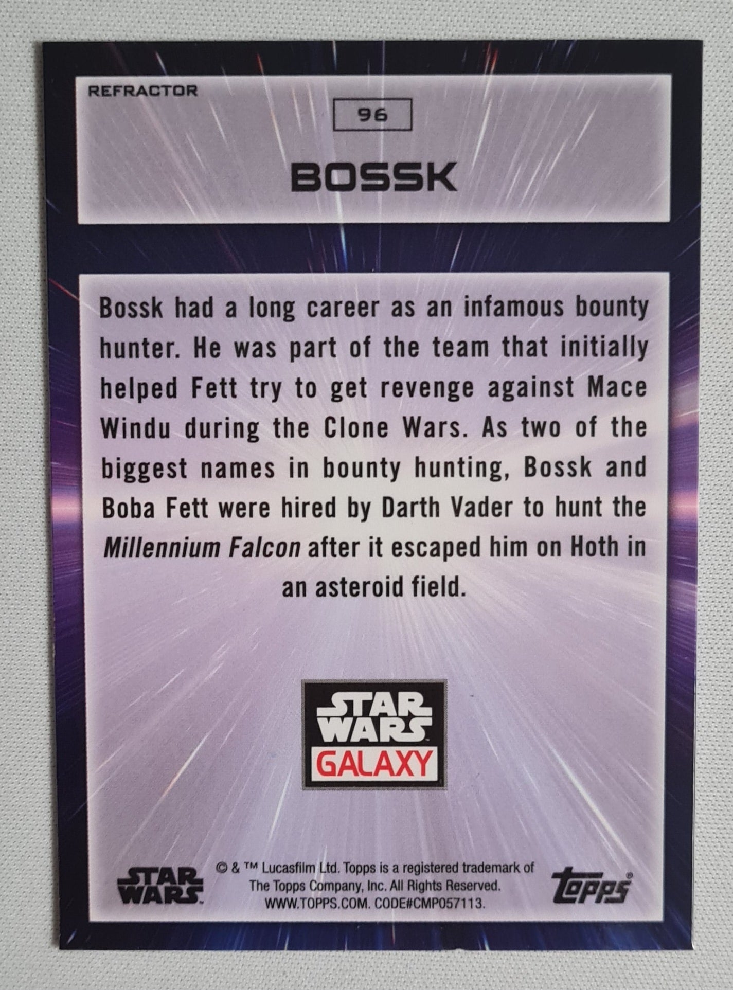 Bossk - Topps Star Wars Galaxy #96 Refractor